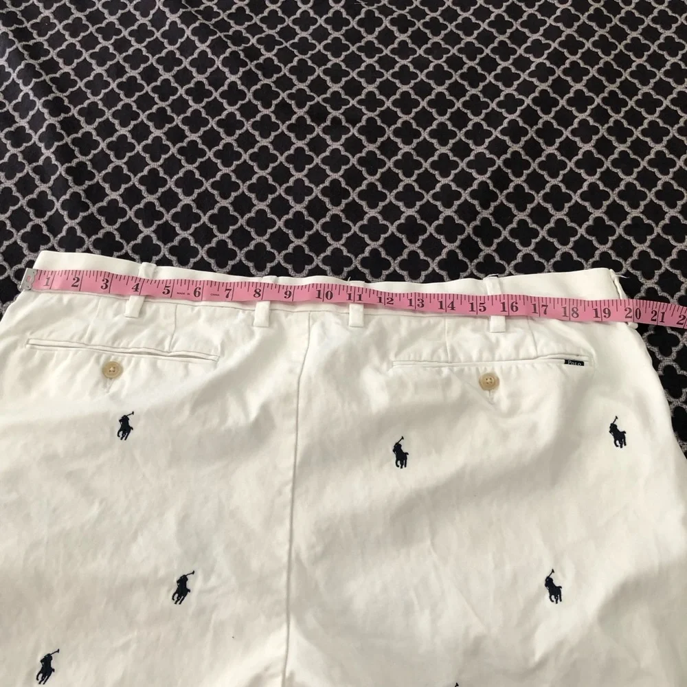 Polo Ralph Lauren Chino Pants Mens 40 White All Over Pony Slim Fit Preppy Casual